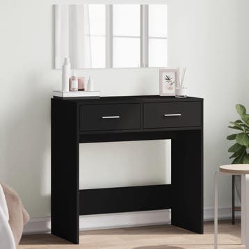 vidaXL Kaptafel met spiegel 80x39x80 cm zwart, Verzenden, Nieuw