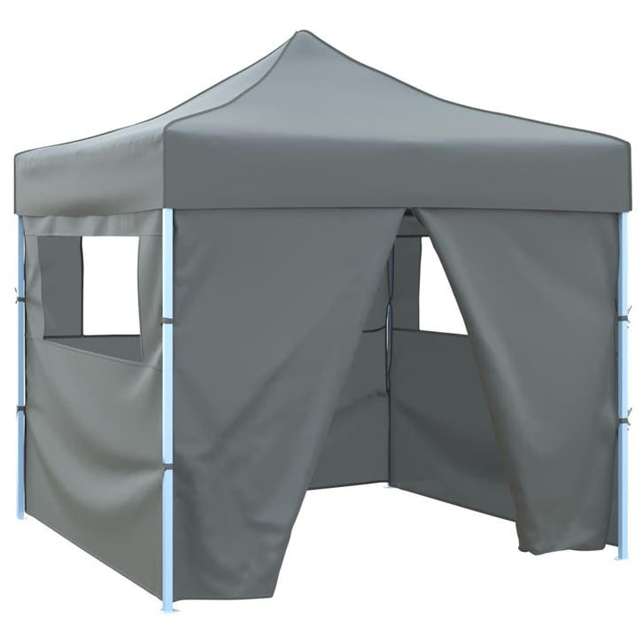 vidaXL Vouwtent pop-up met 4 zijwanden 3x3 m antraciet, Tuin en Terras, Partytenten, Nieuw, Verzenden