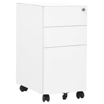 vidaXL Ladeblok verrijdbaar 39x45x59 cm staal wit, Verzenden