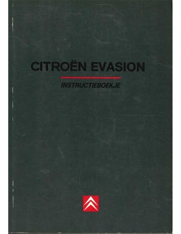1994 CITROEN EVASION INSTRUCTIEBOEKJE NEDERLANDS, Ophalen of Verzenden