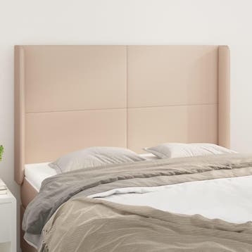 vidaXL Hoofdbord met randen 147x16x118/128cm kunstleer, Verzenden