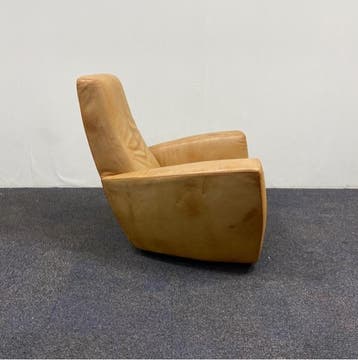 design Fauteuil Label Longa van Gerard van den Berg, beige, Huis en Inrichting, Stoelen, Gebruikt, Eén