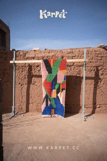 Karpet - Handgemaakt kleurrijk Boujaad-Berber tapijt met, Nieuw