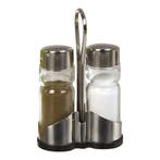 Menage | 2-delig | RVS/Glas | 130(h)mm EMGA, Verzenden
