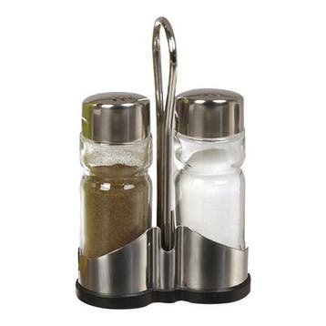Menage | 2-delig | RVS/Glas | 130(h)mm EMGA, Verzenden