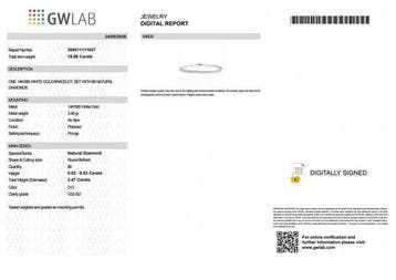 Zonder minimumprijs - Armband - 14 karaat Witgoud - 2.47ct.