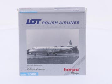 Schaal 1:500 Herpa 512008 LOT Polish Airlines Vickers Vis..., Ophalen of Verzenden