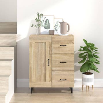 vidaXL Dressoir 69,5x34x90 cm bewerkt hout sonoma, Huis en Inrichting, Kasten | Dressoirs, Verzenden, Nieuw