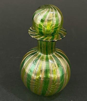Boccetta Porta Profumo con Tappo in Vetro Artistico di, Antiek en Kunst