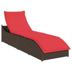 vidaXL Ligstoel inklapbaar met kussen opbergruimte poly, Tuin en Terras, Verzenden, Nieuw
