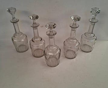 Baccarat - Fles (5) - Gondels - Kristal - Baccarat-flessen, Antiek en Kunst, Antiek | Glaswerk en Kristal