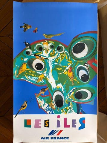 Roger Bezombes - Air France - Affiche dagence « Les Îles –