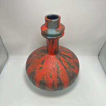 Vaas - Keramiek - West-Duitse keramische vaas Fat Lava met, Antiek en Kunst