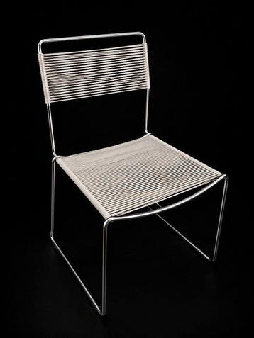Eetkamerstoel - Spaghetti style - Staal, Verchroomd, PVC -
