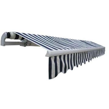 vidaXL Luifel gemotoriseerd uitschuifbaar 400 cm blauw/wit, Verzenden, Nieuw