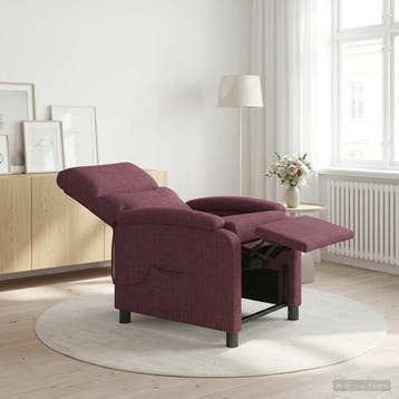 vidaXL Massage Relaxstoel Paars Stof, Maison & Meubles, Fauteuils, Verzenden