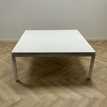 verstelbare vierkante vergadertafel 160x160 cm, wit, Gebruikt, Bureau