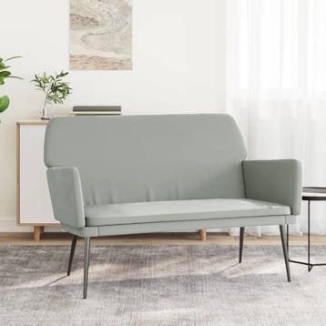 vidaXL Bankje 108x79x79 cm fluweel lichtgrijs, Verzenden, Nieuw