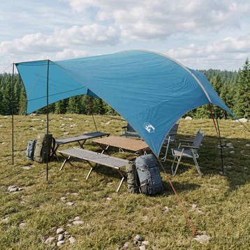 vidaXL Campingzeil waterbestendig Blauw 695 x 580 x 200 cm, Verzenden, Nieuw