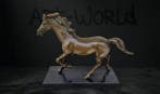 Statue, Paard 23 cm - 18 cm - Bronze, Marbre