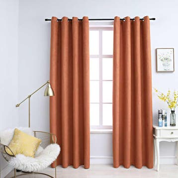 vidaXL Gordijnen verduisterend met ringen 2 st 140x225 cm, Verzenden, Nieuw