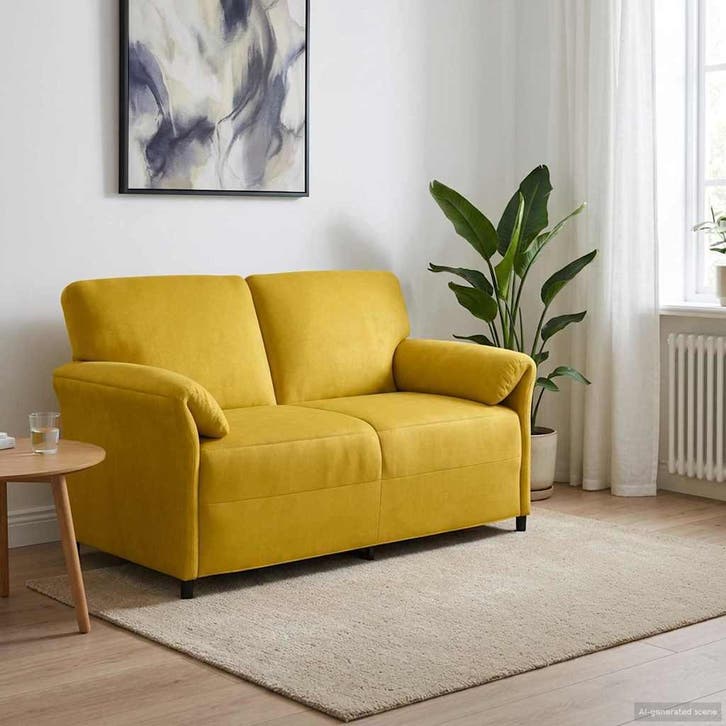 vidaXL 2-Zits Sofa Geel 158 x 83 x 95 cm Fluweel, Maison & Meubles, Canapés | Salons, Envoi