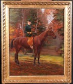 Henri Perret-Carnot (1859-1948) - Portrait of a woman riding