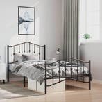 vidaXL Bedframe met hoofd- en voeteneinde metaal zwart, Verzenden