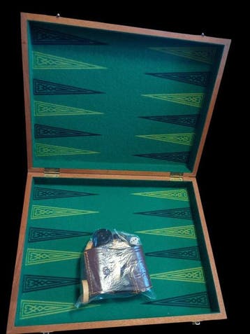 Table de jeux - Bois, Textile, Plastique - jeu de backgammon, Antiquités & Art