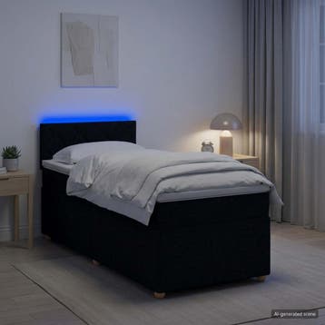 vidaXL Boxspringbed met matras met hoofdeinde Zwart 80 x 200, Verzenden