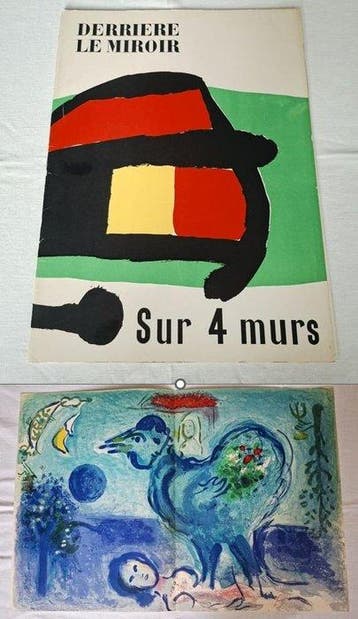 Marc Chagall (1887-1985) - Sur 4 Murs - Paysage au Coq, Antiek en Kunst