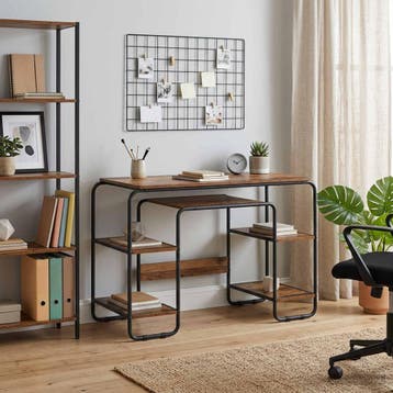 vidaXL Bureau met opslag Oud hout 113.5 x 52 x 75.5 cm, Huis en Inrichting, Bureaus, Verzenden, Nieuw