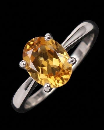 Citrine - Argent, La Lumière du Soleil - Bague Citrine Dorée