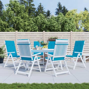 vidaXL Tuinstoelkussens 6 st hoge rug 120x50x3 cm stof blauw, Verzenden, Nieuw