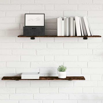 vidaXL Wandschappen 4 st 100x20x1,5 cm bewerkt hout gerookt, Verzenden