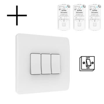 Slimme Draadloze Wandschakelaar | Wit | RF 433Mhz | 3 knoppe, Verzenden