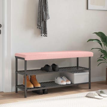 vidaXL Bankkussen Sherpa Stof Roze Diepte 35 cm, Verzenden, Nieuw