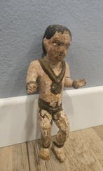 Oude rituele figuur van gepolychromeerd hout - Hout -