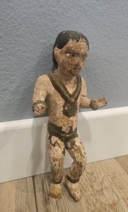 Oude rituele figuur van gepolychromeerd hout - Hout -, Antiek en Kunst, Kunst | Niet-Westerse kunst
