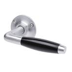 Retro Deurklink Klassiek mat nikkel met ronde rozetten ge..., Ophalen of Verzenden, Klink of Kruk