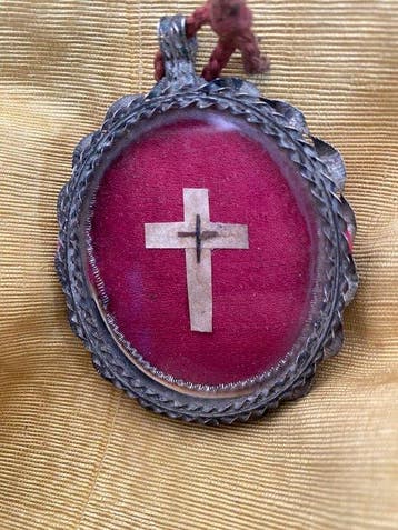 Antiek Relikwie - Zilver, Glas, Textiel - 1750-1800 -