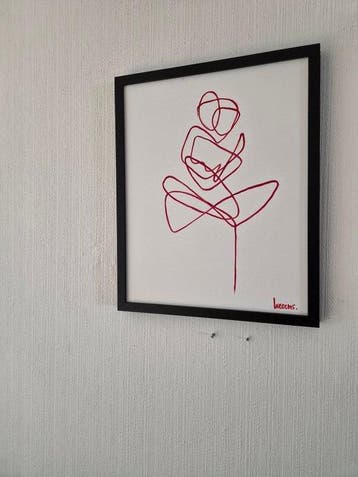 Liesens - I love you (Handpainted on canvas met lijst), Antiek en Kunst