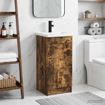 vidaXL Badkamer Vanity met Wastafel Gerookt eiken 42 x 40 x, Verzenden, Nieuw