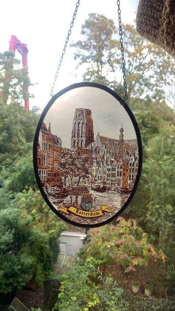 Glas-in-loodraam - 1940-1950 - Rotterdam gebrandschilder