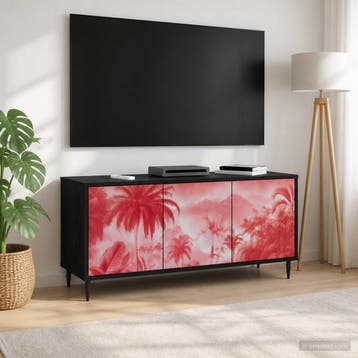 vidaXL Tv-meubel AACHEN 102 x 33 x 51 cm Zwart eiken Bewerkt, Maison & Meubles, Verzenden