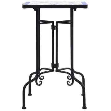 vidaXL Bijzettafel mozaïek keramiek blauw en wit, Verzenden, Nieuw
