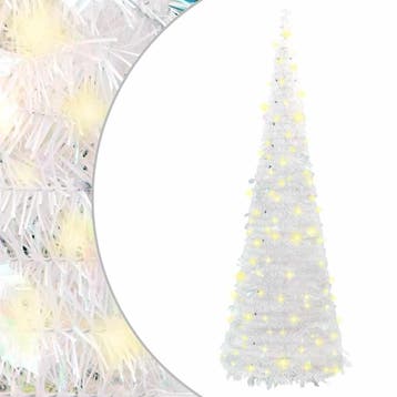 vidaXL Kunstkerstboom pop-up 150 LEDs 180 cm wit, Verzenden, Nieuw