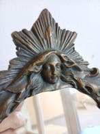 Spiegel - Glas, Zinklegering - Nieuwe Kunst/Rococo, Antiek en Kunst, Curiosa en Brocante
