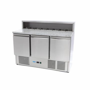 Pizzawerkbank | 3 Draaideuren | 385 Liter Capaciteit | 1/6, Verzenden