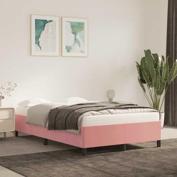 vidaXL Bedframe zonder matras 120x190 cm fluweel roze, Verzenden, Nieuw
